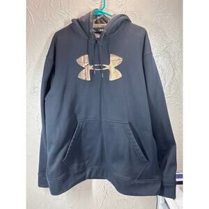 Under Armour Loose Camo Black Pullover‎ Hoodie Mens Size Large